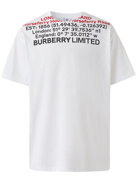 burberry location print cotton oversized t-shirt|Burberry shirts price range.